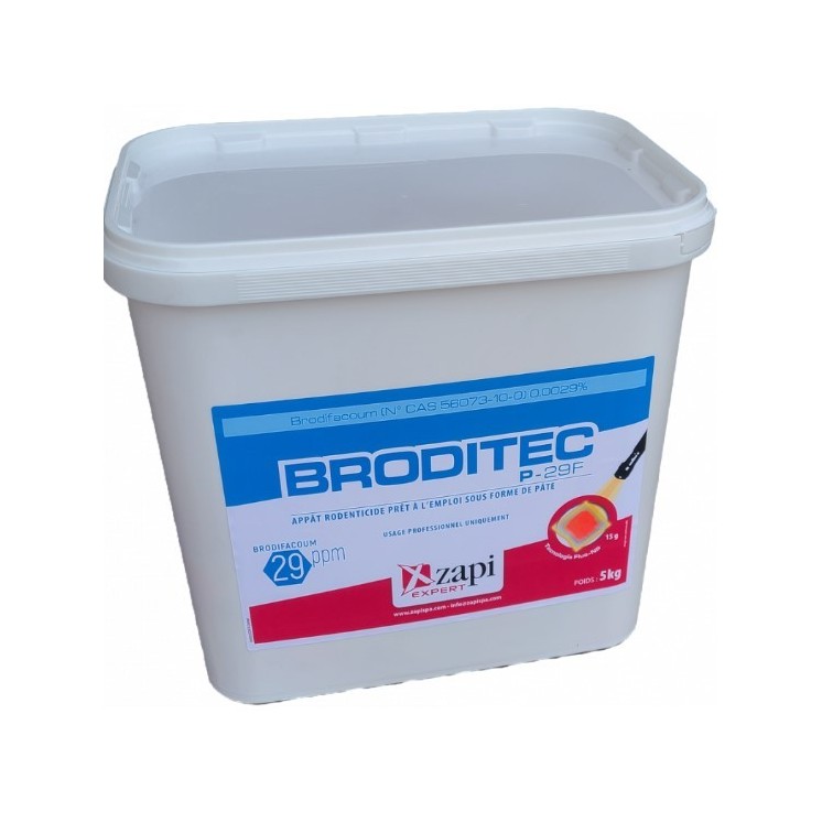 Appât rats/souris pâte fraîche Brodifacoum 29 ppm - Seau de 5 kg - pour professionnels