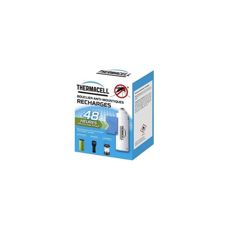 Recharge 48h : 4 cartouches de recharge butane + 12 plaquettes pour Thermacell