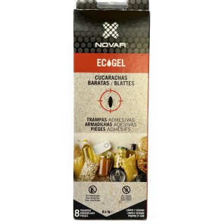 Pièges Adhésifs Blattes Cafards ECOGEL Par 8 - Sans Insecticide, Effet Attractant Puissant