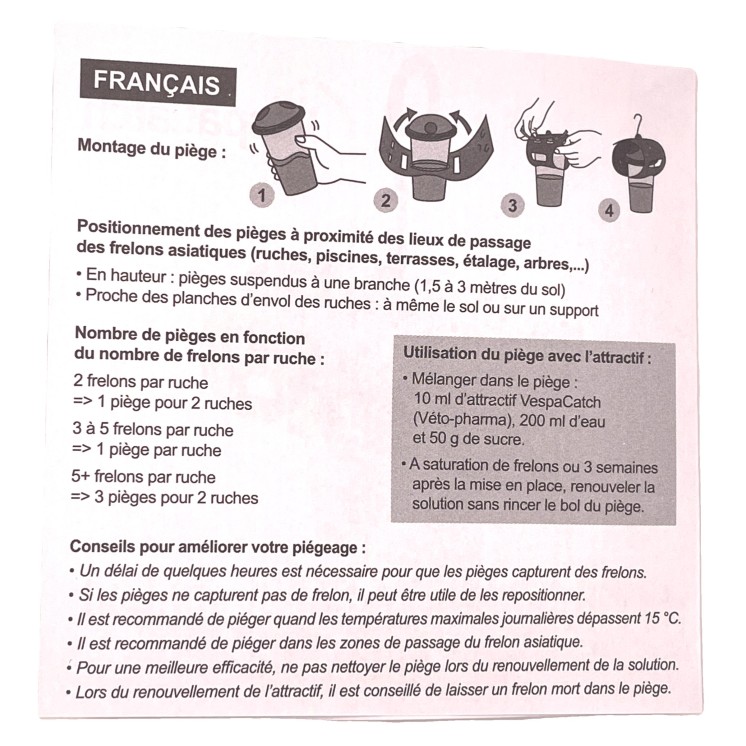 Piège à frelons sélectif VETOPHARMA - 100% naturel sans insecticide