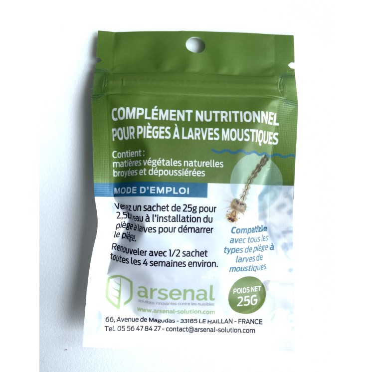 Complément nutritionnel pour pièges à larves moustiques