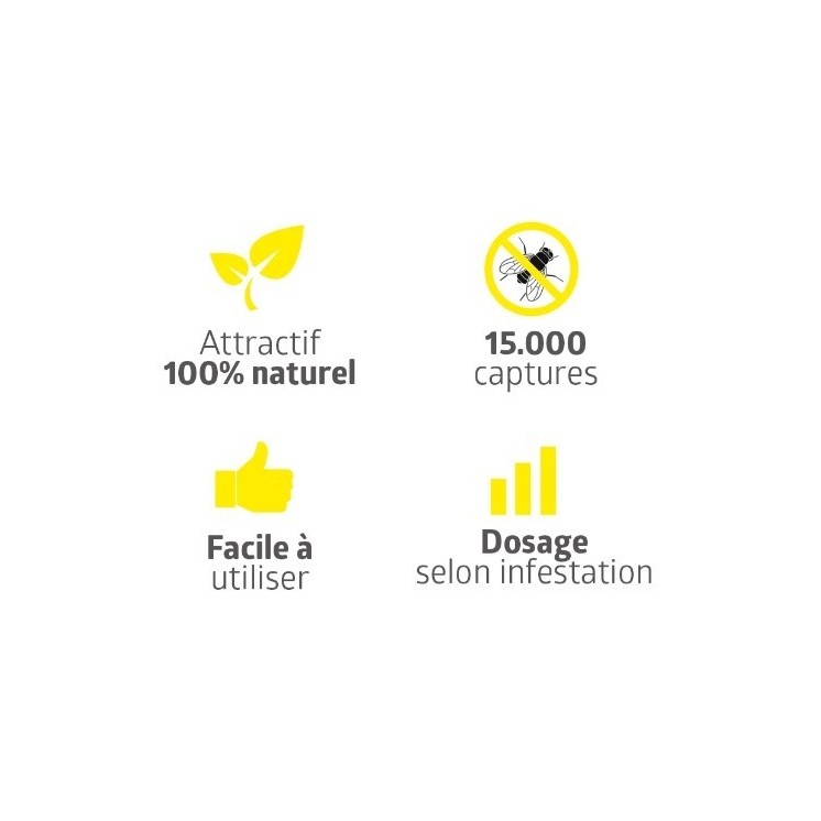 Piège à mouches - 15 000 mouches - 100 % naturel - sans insecticide